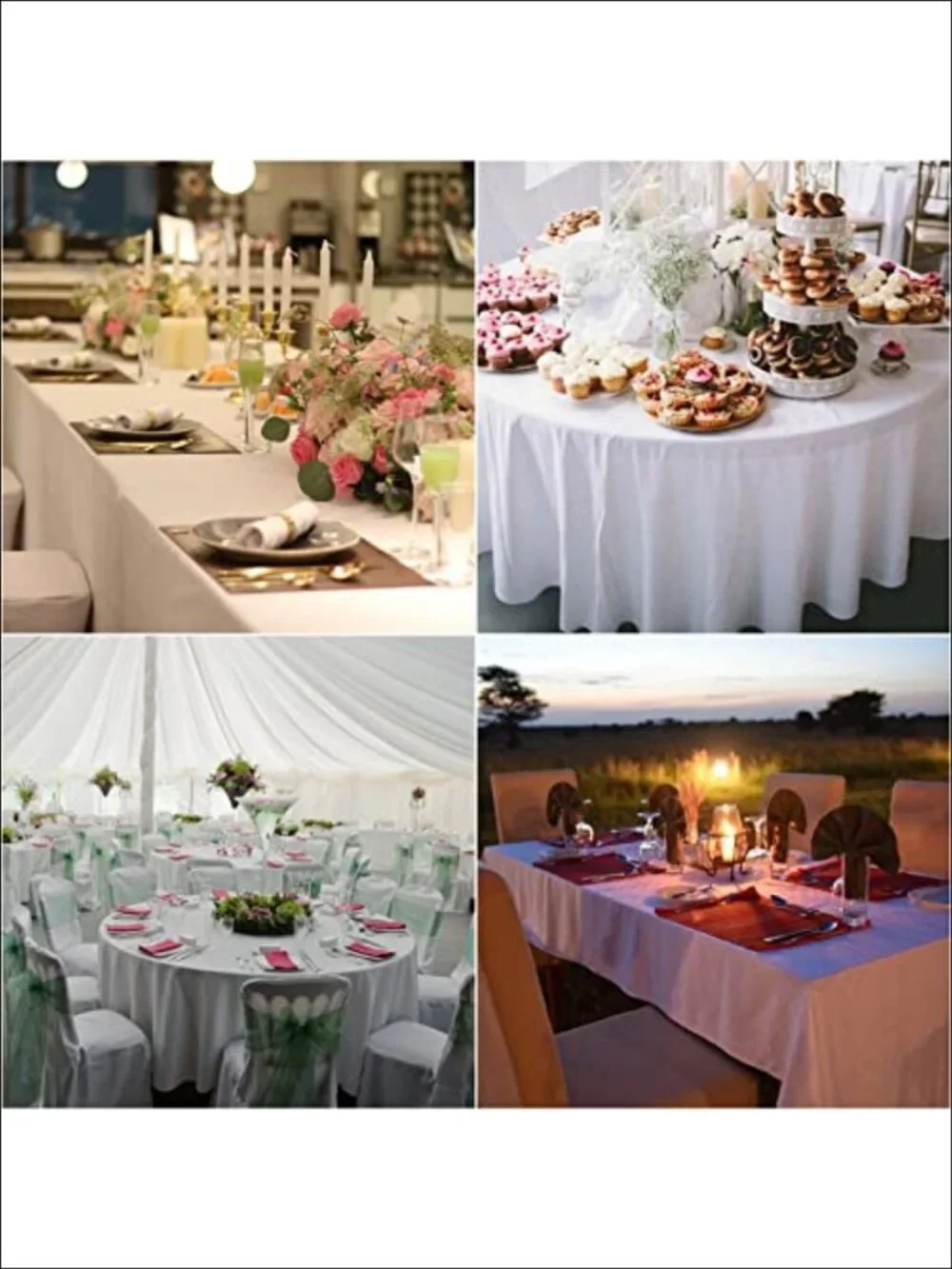 Waterproof Polyester Tablecloth 60x102 Rectangular Dining Party Set of 2